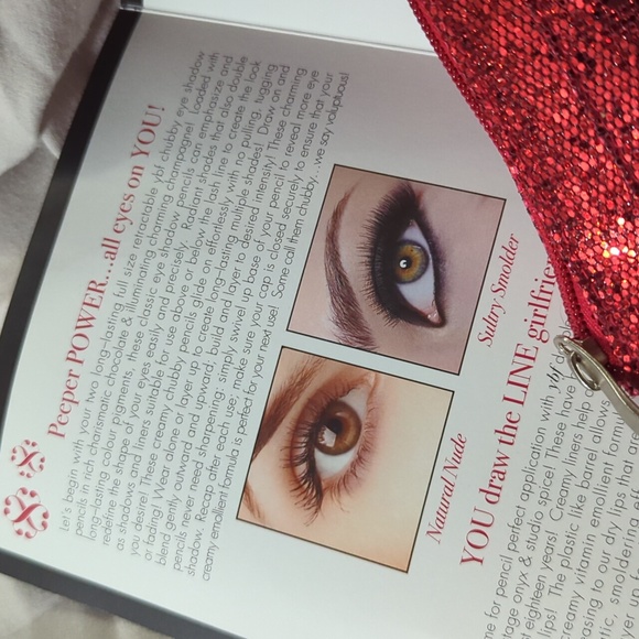 Ybf makeup travel bag bling + lipliner eyeliner eyebrow eye pencil color SET NEW - Picture 7 of 8